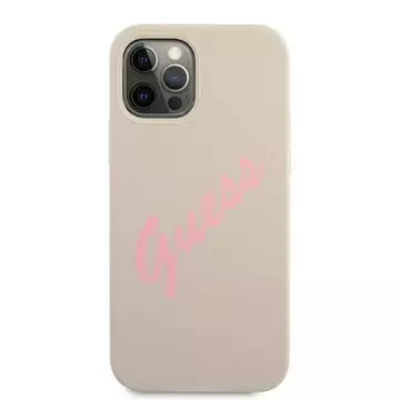 Guess GUHCP12MLSVSGP iPhone 12/12 Pro 6.1" gray pink/grey pink hardcase Silicone Vintage