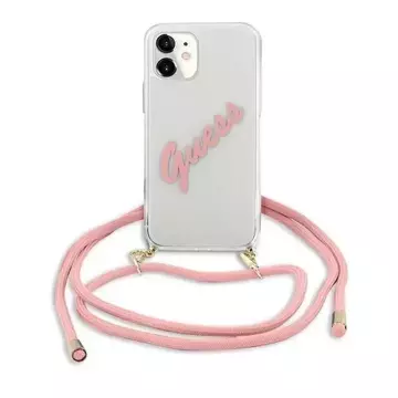 Guess GUHCP12SCRTVSPI iPhone 12 mini 5.4" pink/pink hardcase Script Vintage