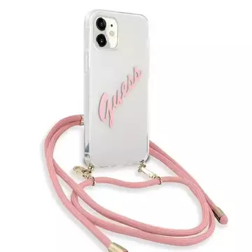 Guess GUHCP12SCRTVSPI iPhone 12 mini 5.4" pink/pink hardcase Script Vintage