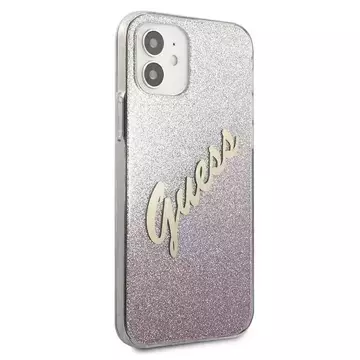 Guess GUHCP12SPCUGLSPI iPhone 12 mini 5,4" różowy/pink hardcase Glitter Gradient Script