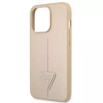 Guess GUHCP13LPSATLE iPhone 13 Pro / 13 6,1" beżowy/beige hardcase SaffianoTriangle Logo