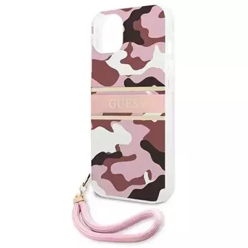 Guess GUHCP13MKCABPI iPhone 13 6,1" różowy/pink hardcase Camo Strap Collection