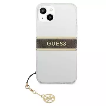 Guess GUHCP13SKB4GBR iPhone 13 mini 5,4" Transparent hardcase 4G Brown Strap Charm