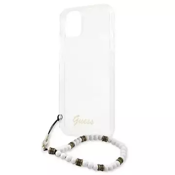 Guess GUHCP13SKPSWH iPhone 13 mini 5,4" Transparent hardcase White Pearl