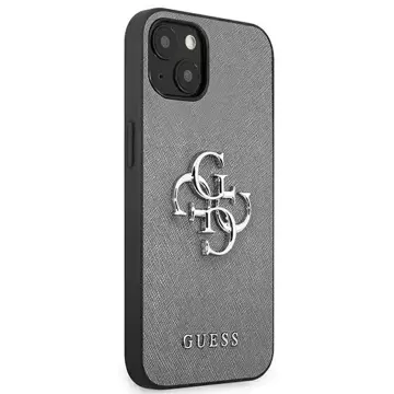 Guess GUHCP13SSA4GSGR iPhone 13 mini 5,4" szary/grey hardcase Saffiano 4G Metal Logo