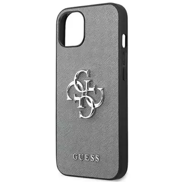 Guess GUHCP13SSA4GSGR iPhone 13 mini 5,4" szary/grey hardcase Saffiano 4G Metal Logo