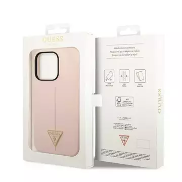 Guess GUHCP14LSLTGP case for Apple iPhone 14 Pro 6.1" pink/pink hardcase Silicone Triangle