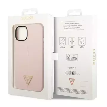 Guess GUHCP14SSLTGP case for Apple iPhone 14 6.1" pink/pink hardcase Silicone Triangle