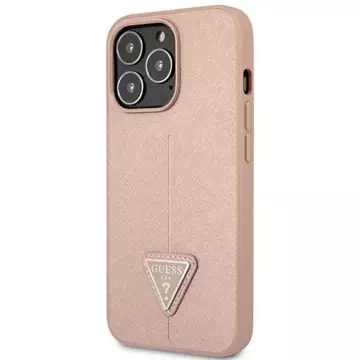 Guess GUHCP14XPSATLP case for Apple iPhone 14 Pro Max 6.7" pink/pink hardcase SaffianoTriangle Logo