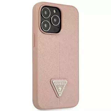 Guess GUHCP14XPSATLP case for Apple iPhone 14 Pro Max 6.7" pink/pink hardcase SaffianoTriangle Logo