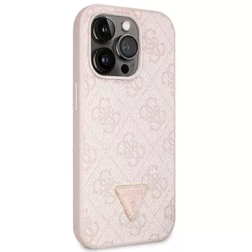 Guess GUHCP15LP4TDSCPP case for iPhone 15 Pro 6.1" pink/pink hardcase Crossbody 4G Metal Logo