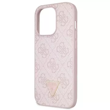 Guess GUHCP15LP4TDSCPP case for iPhone 15 Pro 6.1" pink/pink hardcase Crossbody 4G Metal Logo