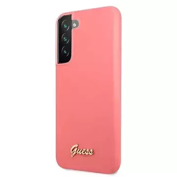 Guess GUHCS22MLSLMGFU S22  S906 fuksja/fuchsia hardcase Silicone Script Metal Logo