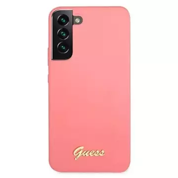 Guess GUHCS22MLSLMGFU S22  S906 fuksja/fuchsia hardcase Silicone Script Metal Logo