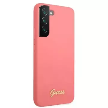 Guess GUHCS22MLSLMGFU S22  S906 fuksja/fuchsia hardcase Silicone Script Metal Logo