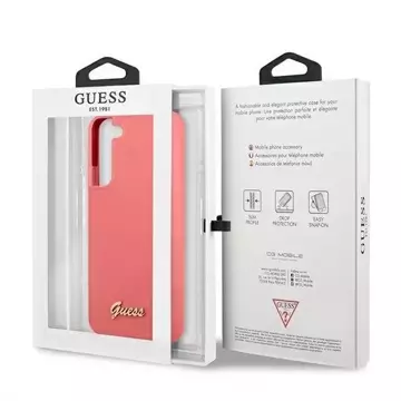 Guess GUHCS22MLSLMGFU S22  S906 fuksja/fuchsia hardcase Silicone Script Metal Logo