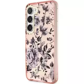 Guess GUHCS23MHCFWSP case for Samsung Galaxy S23 Plus S916 pink/pink hardcase Flower Collection