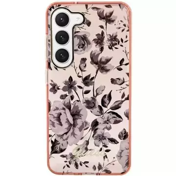 Guess GUHCS23MHCFWSP case for Samsung Galaxy S23 Plus S916 pink/pink hardcase Flower Collection