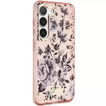 Guess GUHCS23MHCFWSP case for Samsung Galaxy S23 Plus S916 pink/pink hardcase Flower Collection