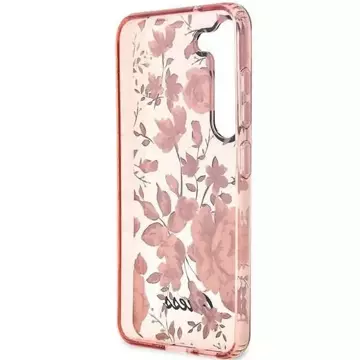 Guess GUHCS23MHCFWSP case for Samsung Galaxy S23 Plus S916 pink/pink hardcase Flower Collection