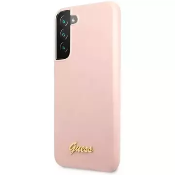 Guess GUHCS23SLSLMGPP case for Samsung Galaxy S23 S911 pink/pink hardcase Silicone Script Metal Logo