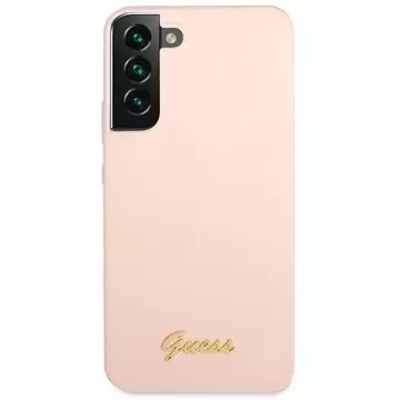 Guess GUHCS23SLSLMGPP case for Samsung Galaxy S23 S911 pink/pink hardcase Silicone Script Metal Logo