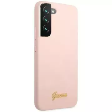 Guess GUHCS23SLSLMGPP case for Samsung Galaxy S23 S911 pink/pink hardcase Silicone Script Metal Logo