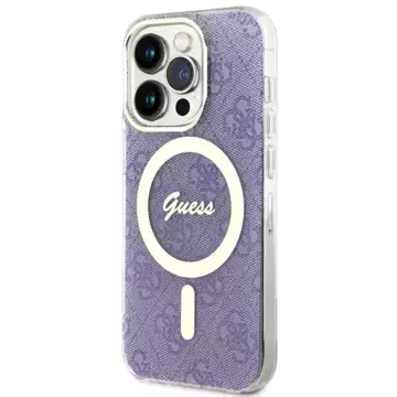 Guess GUHMP14LH4STU phone case for Apple iPhone 14 Pro 6.1" purple/purple hardcase 4G MagSafe