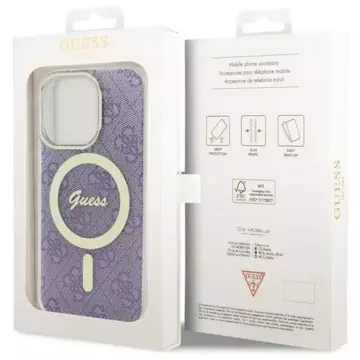 Guess GUHMP14LH4STU phone case for Apple iPhone 14 Pro 6.1" purple/purple hardcase 4G MagSafe