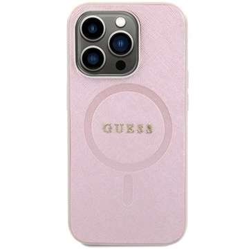 Guess GUHMP15XPSAHMCP Case for iPhone 15 Pro Max 6.7" Red/Pink Saffiano MagSafe Hardcase