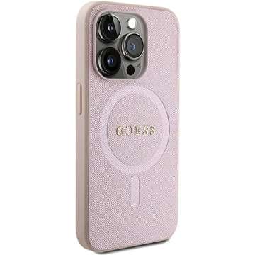 Guess GUHMP15XPSAHMCP Case for iPhone 15 Pro Max 6.7" Red/Pink Saffiano MagSafe Hardcase