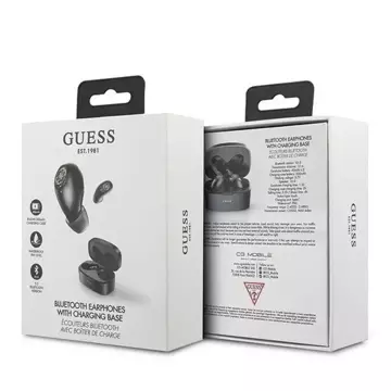 Guess GUTWSJL4GBK TWS Bluetooth headphones black/black 4G docking station