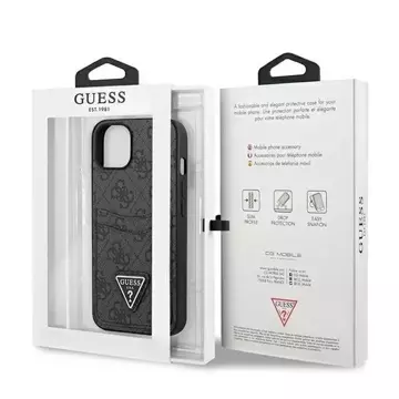 Guess Phone Case for iPhone 13 mini 5.4" black/black hardcase 4G Triangle Logo Cardslot