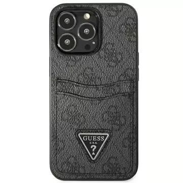 Guess phone case for iPhone 13 Pro / 13 6.1" black/black hardcase 4G Triangle Logo Cardslot