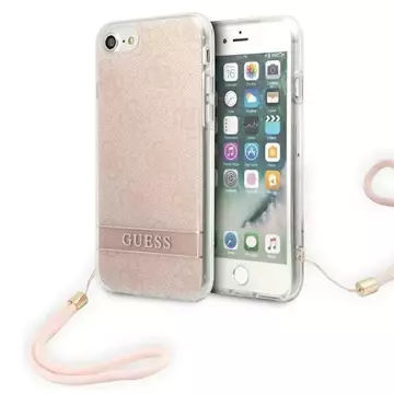 Guess phone case for iPhone SE 2022 / SE 2020 / 7/ 8 pink/pink hardcase 4G Print Strap