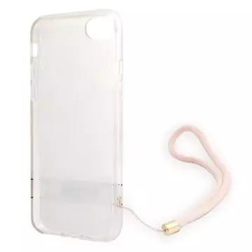 Guess phone case for iPhone SE 2022 / SE 2020 / 7/ 8 pink/pink hardcase 4G Print Strap