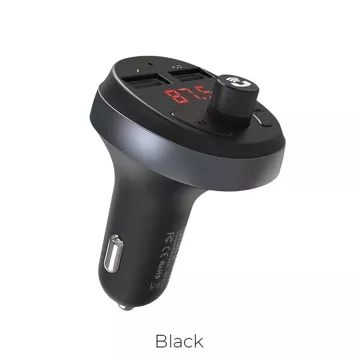 HOCO Car Charger 2 x USB A FM Transmitter BT E41 Black