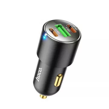 HOCO USB A Car Charger 2 x Type C PD QC3.0 3A 45W NZ6 Black