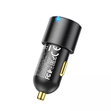 HOCO USB A Car Charger 2 x Type C PD QC3.0 3A 45W NZ6 Black