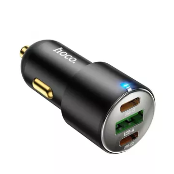 HOCO USB A Car Charger 2 x Type C PD QC3.0 3A 45W NZ6 Black