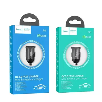 HOCO USB A QC3.0 18W Car Charger Z43 Gray