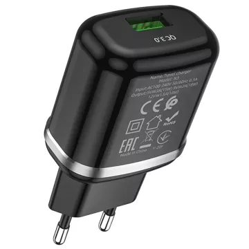 HOCO USB A QC3.0 3A 18W N3 Black Wall Charger