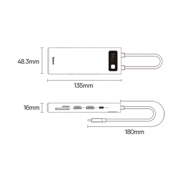 HUB Baseus Metal Gleam Series HUB 9 in 1 docking station gray (WKWG060013)