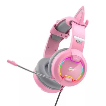 Havit GAMENOTE H2233d RGB gaming headset (pink)