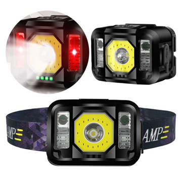 Headlamp waterproof headlamp lamp strong LED COB USB light with motion sensor