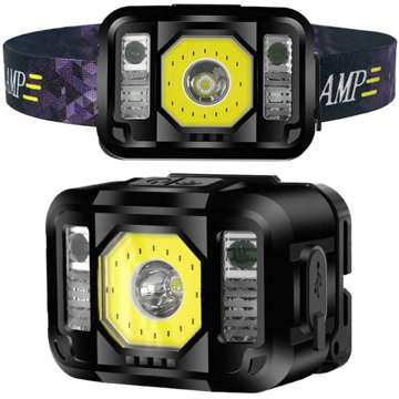 Headlamp waterproof headlamp lamp strong LED COB USB light with motion sensor