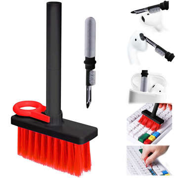 Headphone cleaner Multifunctional soft brush Alogy cleaning kit for phone airpods RTV keyboards Black