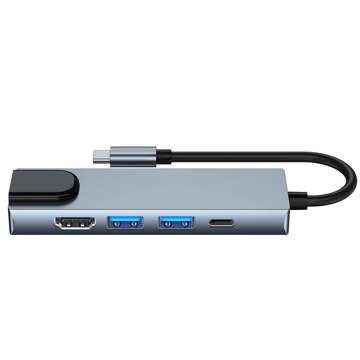 Hub adapter USB V3-HUB 5w1 USB-C Grey