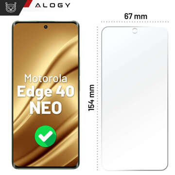 Hybrid Glass for Motorola Edge 40 Neo for Alogy Flexi Glass 9H Case Friendly Flat Screen Protector