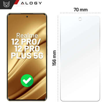 Hybrid Glass for Realme 12 PRO / Realme 12 PRO PLUS 5G for Alogy Flexi Glass 9H Case Friendly Flat Screen Protector